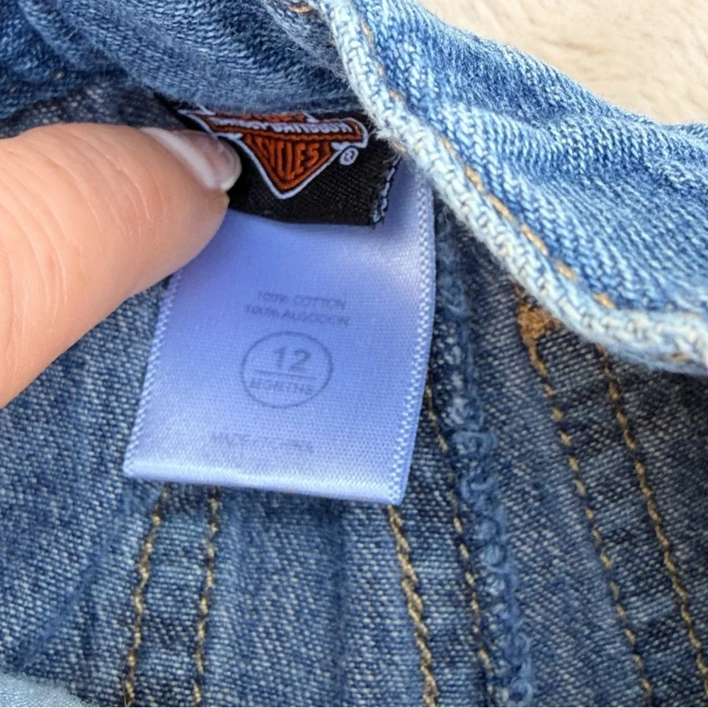 Harley Davidson Kids Classic Blue Jeans Size 12 Months